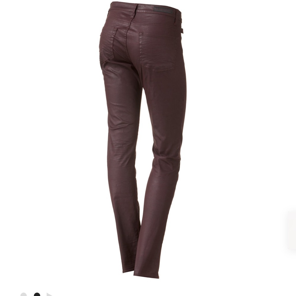 Rock & Republic Berlin Coated Skinny Jeans Burgundy Wash